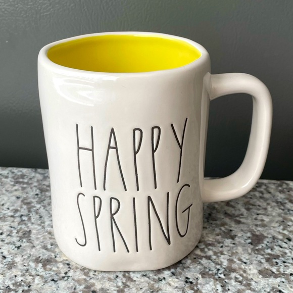 RAE DUNN • Three Pairs of Stylish “HELLO HAPPY SPRING” Mugs Cups - Picture 3 of 9